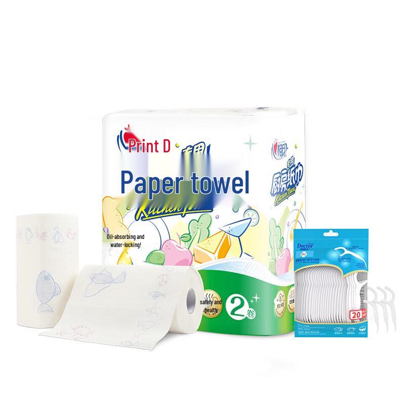 Dr. Dental Floss Picks & Heart to Heart Kitchen Paper Towels Bundle