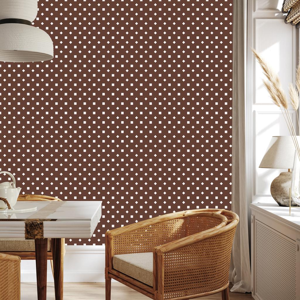 Brown and Rust Dots Wallpaper for Living Room and Bedroom 50x1000