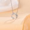 Fashion 925 Sterling Silver Moon And Star Crystal Pendant Necklaces