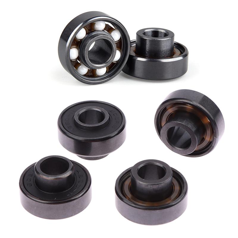 1Pc 608Rs Black And White Ceramic Ball Bearing High Speed Roller Skate Skateboard Wheel Miniature Bearings