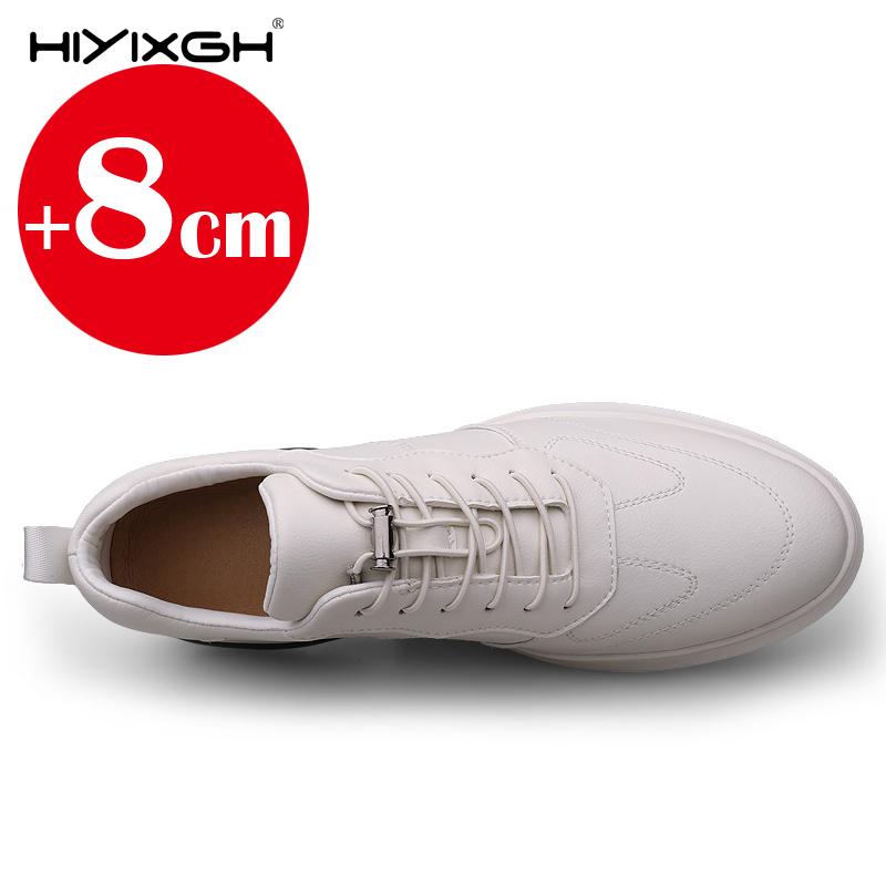 Pánské tenisky boty na podpatku móda měkká kůže boty pro zvýšení výšky pro muže skryté podpatky 8cm 6cm sportovní ležérní výška luxus