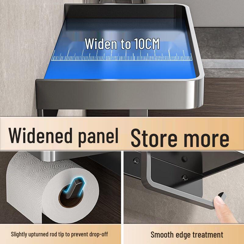 Wall-Mounted Toilet Paper Holder with Shelf