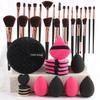47-Piece Face Makeup Brush Set with Nylon Bristles Plastic Handle Travel-Friendly Bag & Puff-Cross Border