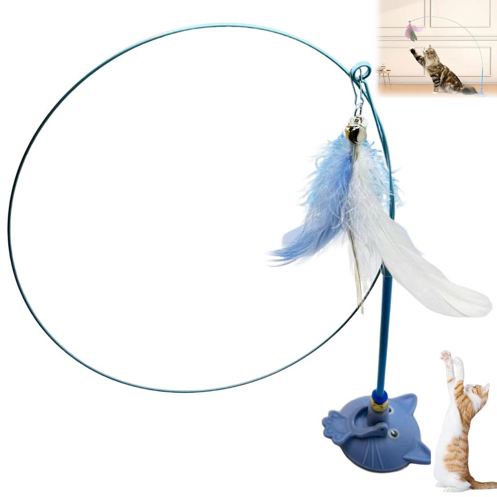 Suction Cup Cat Teaser Toy Funny Retractable Cat Wand Toy Interactive Pet Cats Toys Suitable for Cats Entertainment Playing