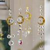 Crystal Wind Chime Beautiful Prism Hanging Decoration Suncatcher Prism Pendant Decorative Sun Moon Wind Chime For Festival