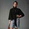 European and American Women's Autumn/Winter Wool Cape Coat with Stand Collar and Belt