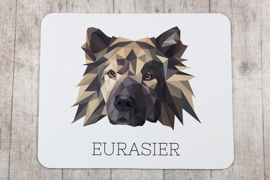 Eurasian, Eurasier – Geometric mouse pad with a picture and text | Art-Dog