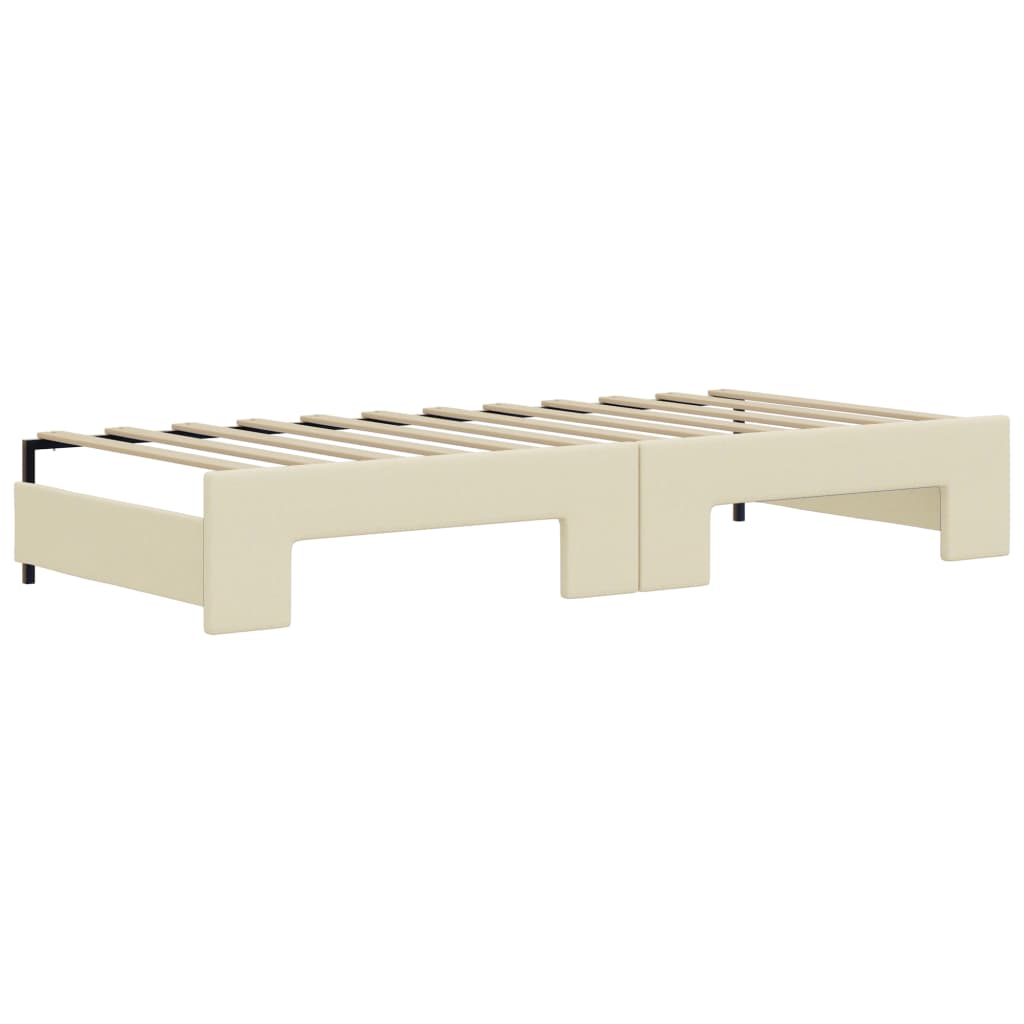 Daybed Pull out Cream 90x200 cm Faux Leather