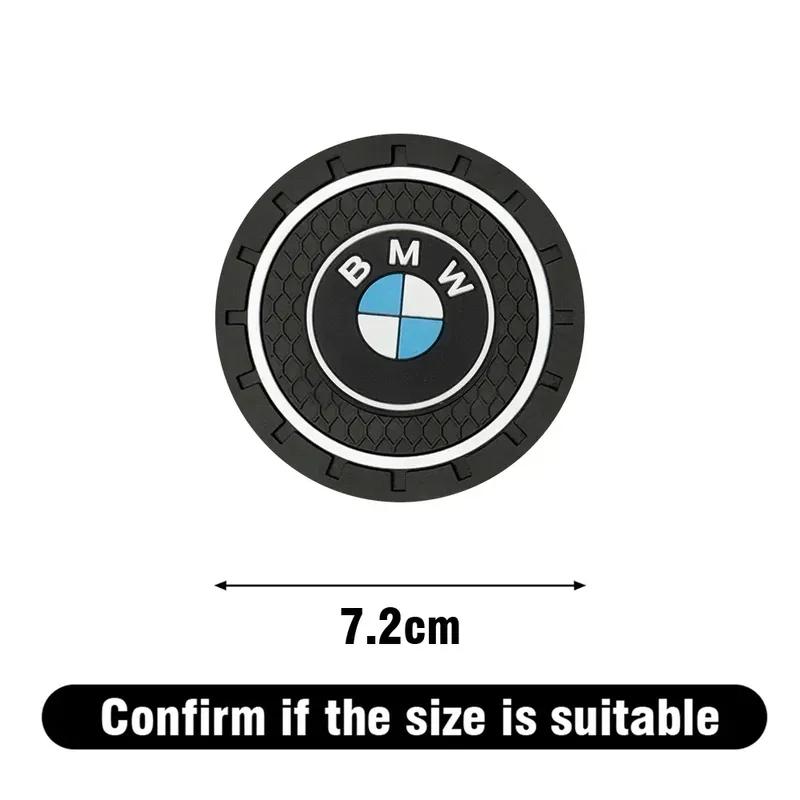 -2pc Car Cup Holder Coaster Non Slip Pad Mat Interior Decor Accessorie For Bmw E46 E90 E60 F10 F30 E39 E36 F20 E87 G30 E92 E91 X