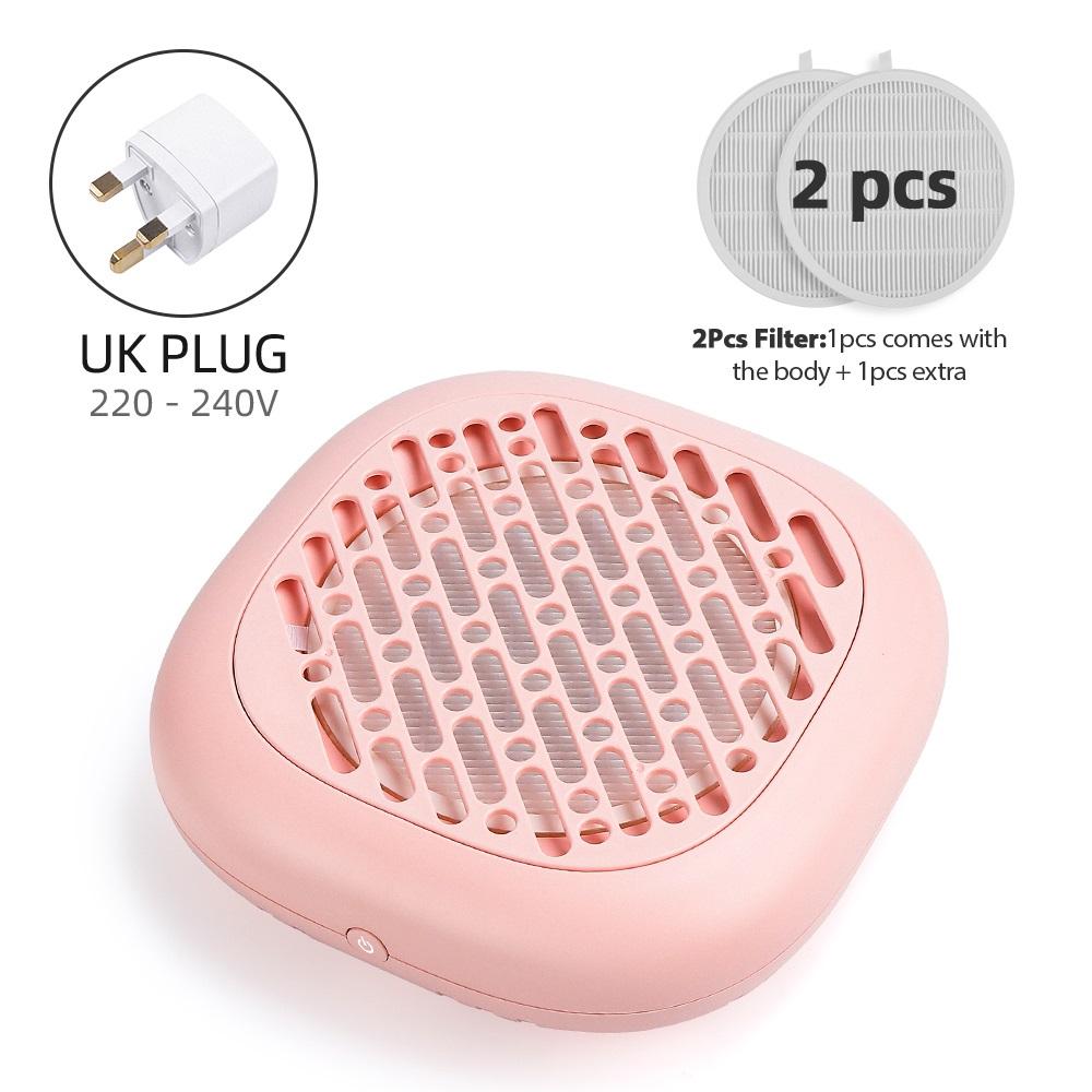 

130W Brushless Nail Dust Collector Pink Powerful Suction Nail Dust Extractor Nail Art Manicure Fan Vacuum Cleaner With 2 Filter