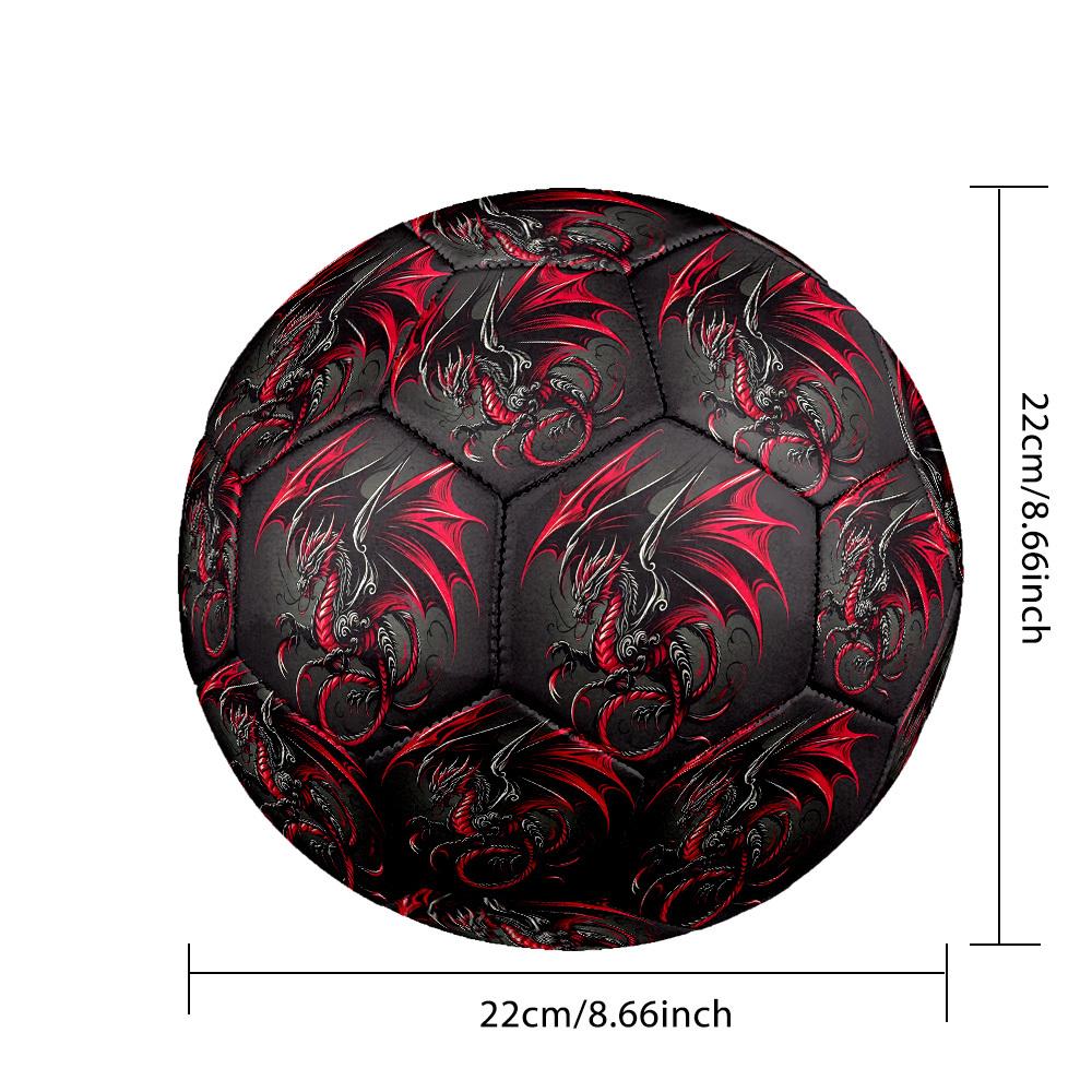 1pc Dragon Artwork Theme Soccer Ball Football, Size 5, Lightweight PVC, Outdoor Training Soccer Ball,Gift C6518