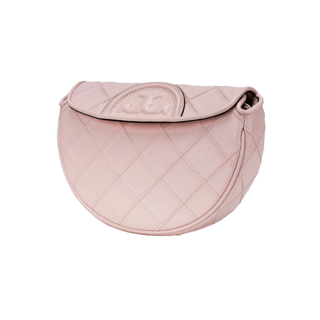 Tory Burch Fleming Diamond Quilted Leather Crescent Bag Chain Bag Shoulder Bag Tote Bag Mini Women Bags Light-Pink 143575-652