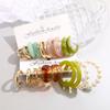 Gold Tone 10 Pairs Hoop Earrings Set Non-Fading Acrylic Pearl for Women Dinner Date Daily Party Wear