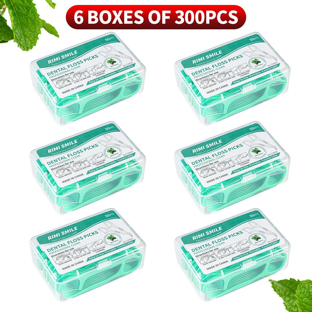 50/150/300/600/1000PCS - Mint flavored dental floss stick, deep cleaning, available in bulk, suitable for home and travel essent
