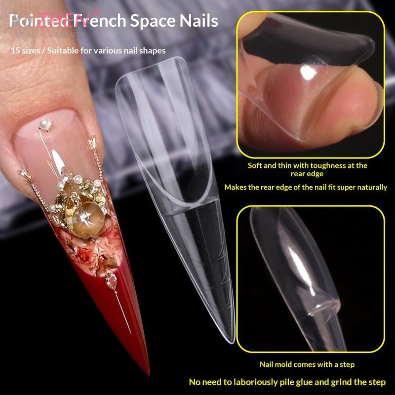 150Pc New Quality Space Hollow 3D French Extension With Scale Nail Mold Nail Dual Forms Full Cover Reusable Nail Extension Molds