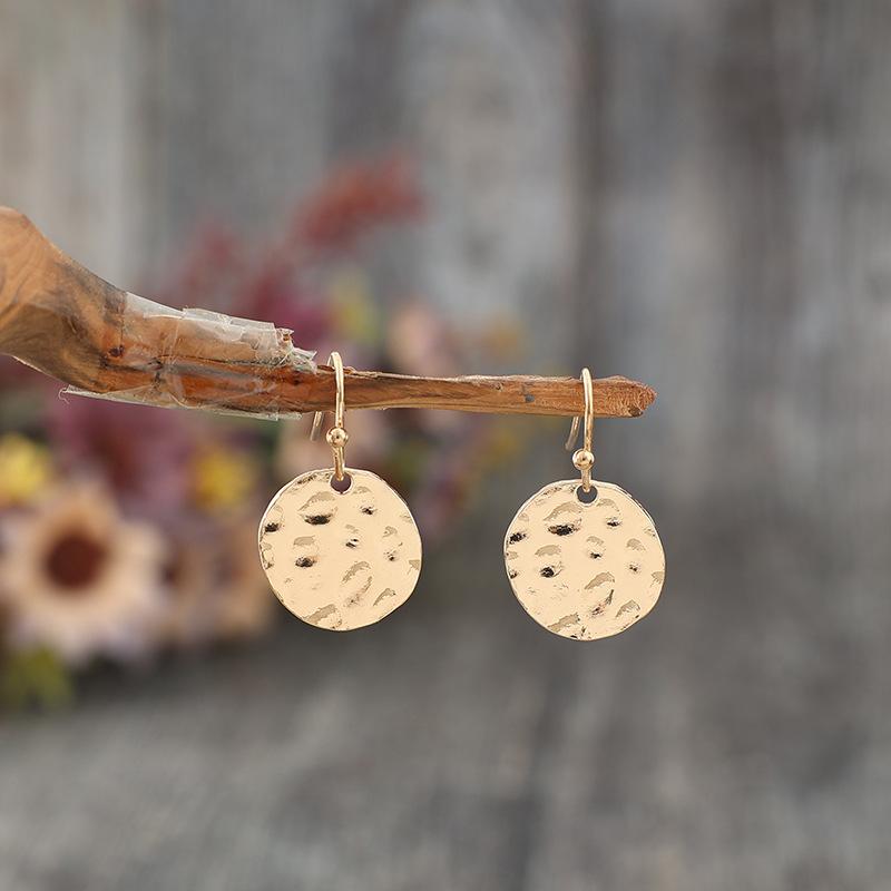 

Минималистичные круглые серьги-подвески в винтажном золотом цвете, металлические, маленькие, в виде вафелек, для женщин, ювелирные изделия