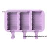 Silicone 3-Cavity Popsicle & Ice Cube Tray with Lid
