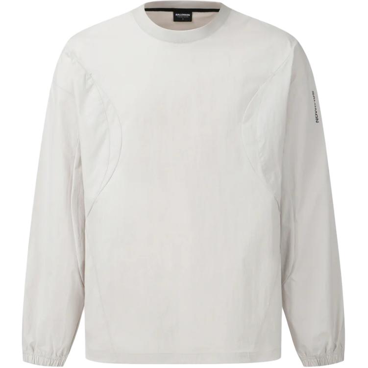 SALOMON Сланцевый Логотип Свободный крой Лонгслив Толстовка Унисекс Топы C30700 S