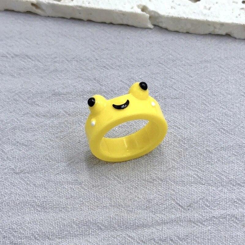Cute Women Men Simple Design Rings Vintage Owl Frog Smiling Ring For Woman Girl Ancient Silver Color Retro Punk Jewelry Gift