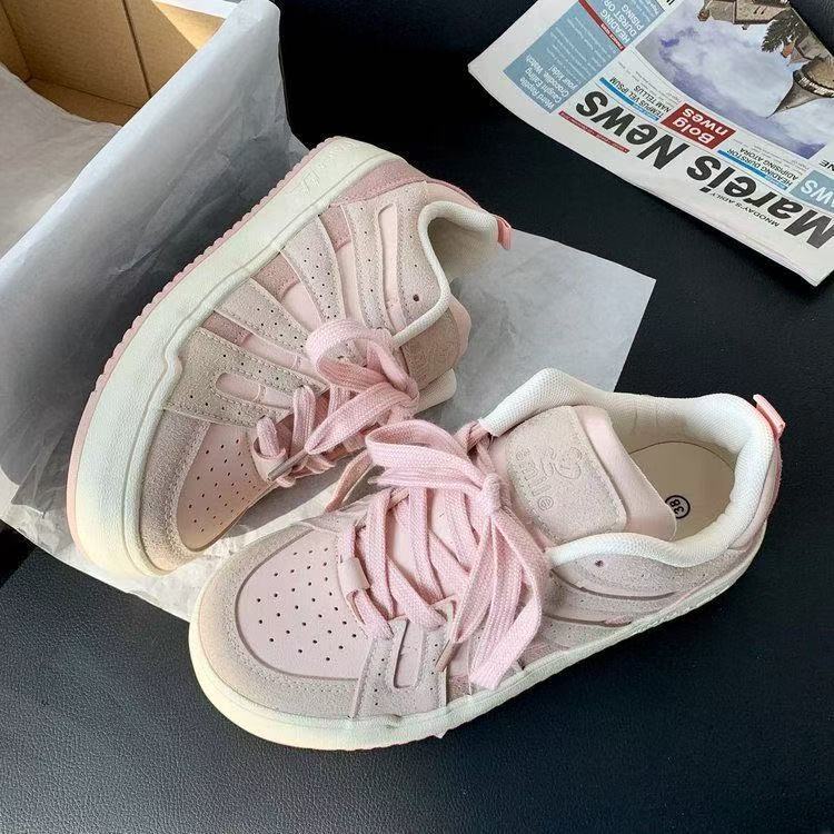 Internetová celebrita výbuch dopaminu nika kožené boty ženy 2025 nové podzimní jednobarevné boty prodyšné ins chlebíčkové boty