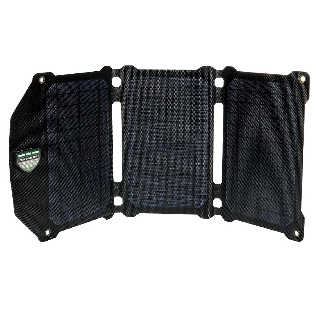 

21 Вт Солнечные панели Портативные Складные Водонепроницаемые Двойной USB Зарядное устройство для солнечной панели Power Bank для аккумулятора телефона 5 В/4 А чёрный