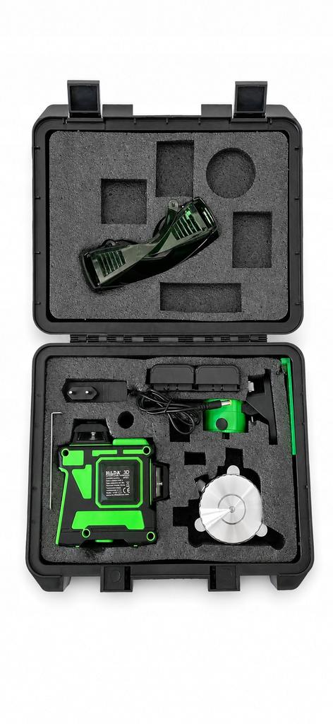 Poziomica Laserowa Hilda 3D Pro 360 Płaszczyznowa Laser Krzyżowy Zielony
