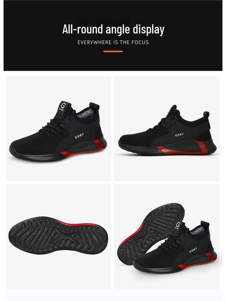 Insulated 10KV Electrician Shoes, Fleece-Lined, Wear-Resistant, Anti-Smash & Anti-Puncture Safety Shoes, Comfortable Protection for Men.