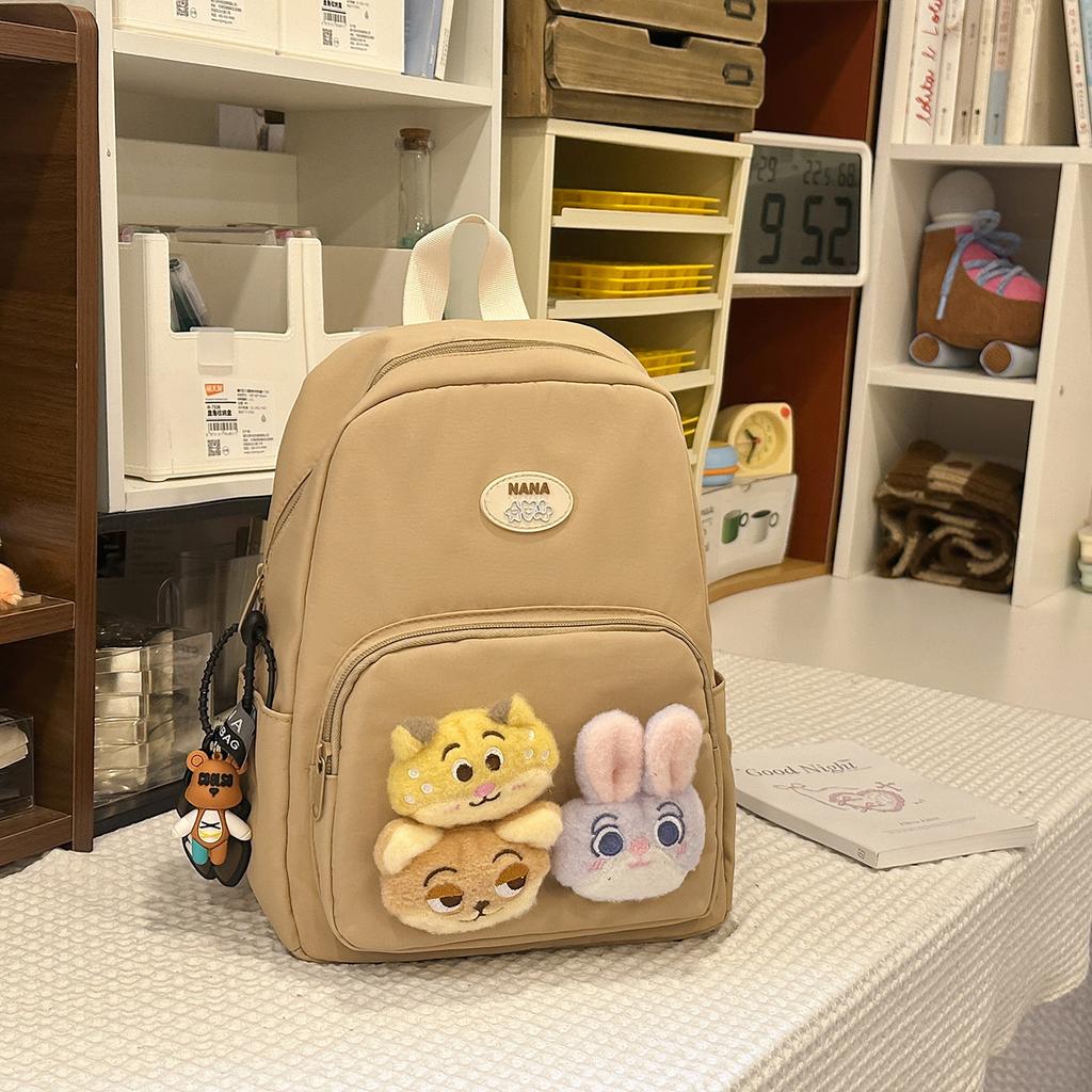 Schoolbag fog sweet waxy doll sweet and cute backpack kindergarten middle and large class bag spring outing research light small backpack