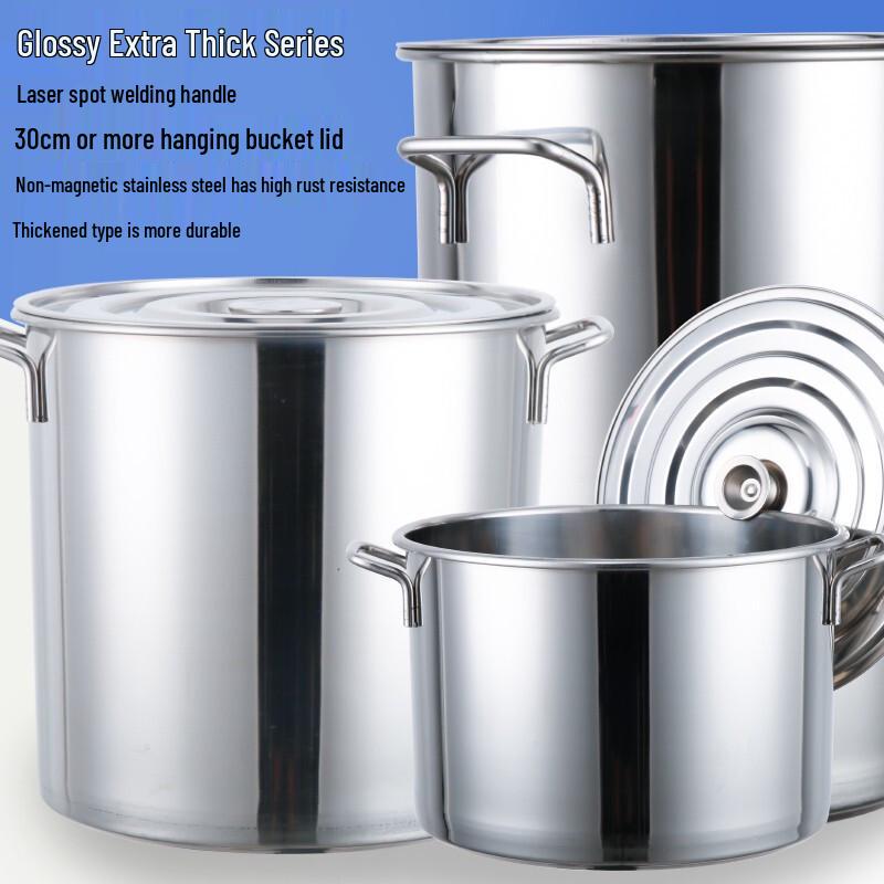 Xidien Commercial Thickened Stainless Steel Pot with Lid