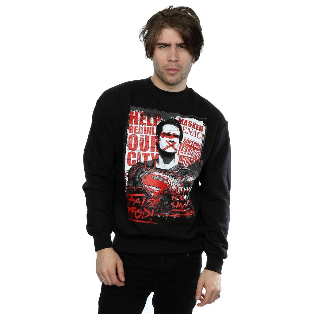 DC Comics Mens Batman v Superman False God Sweatshirt