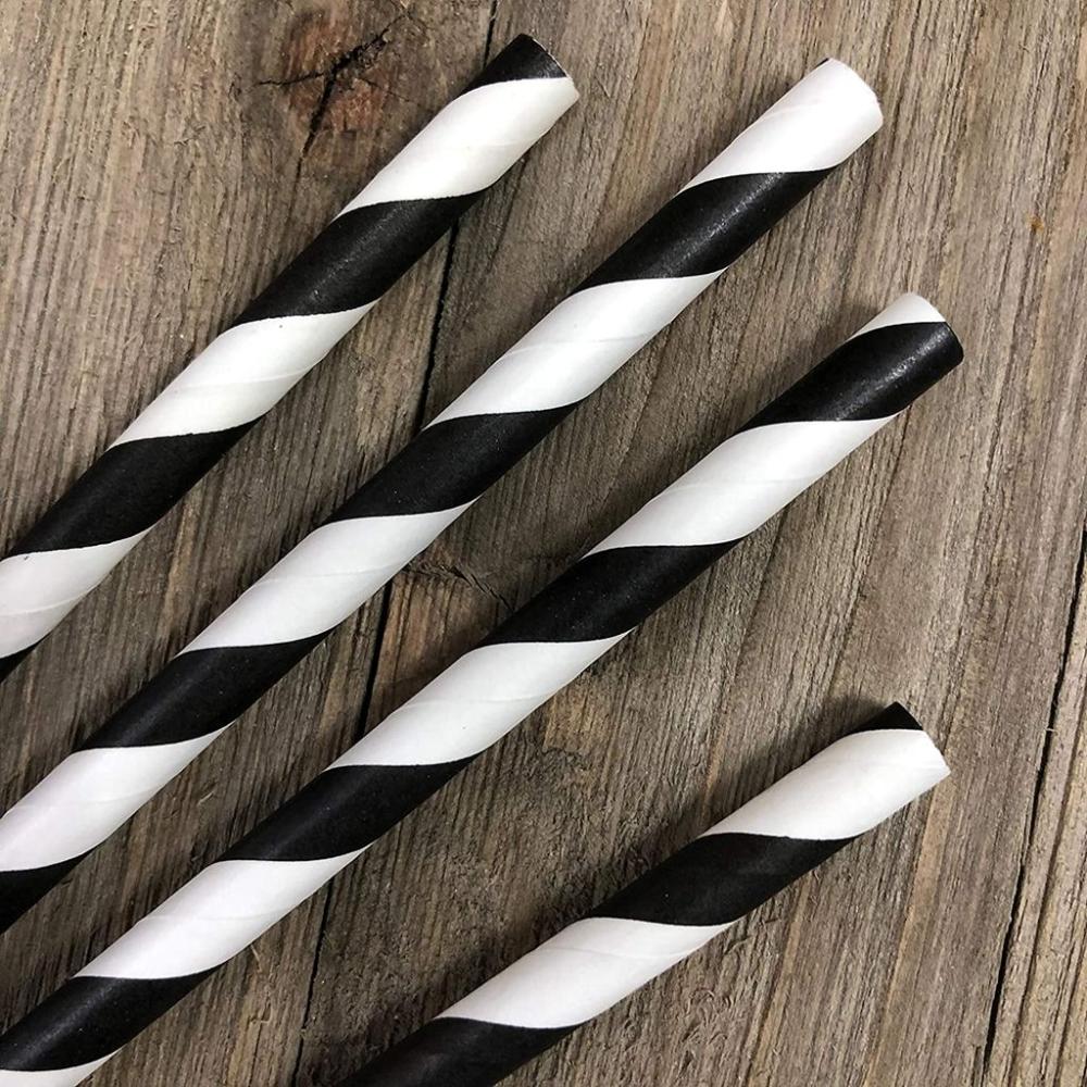 Natural Colorful Paper Drinking Straws Party Supplies Drinking Accessories Disposable Straws