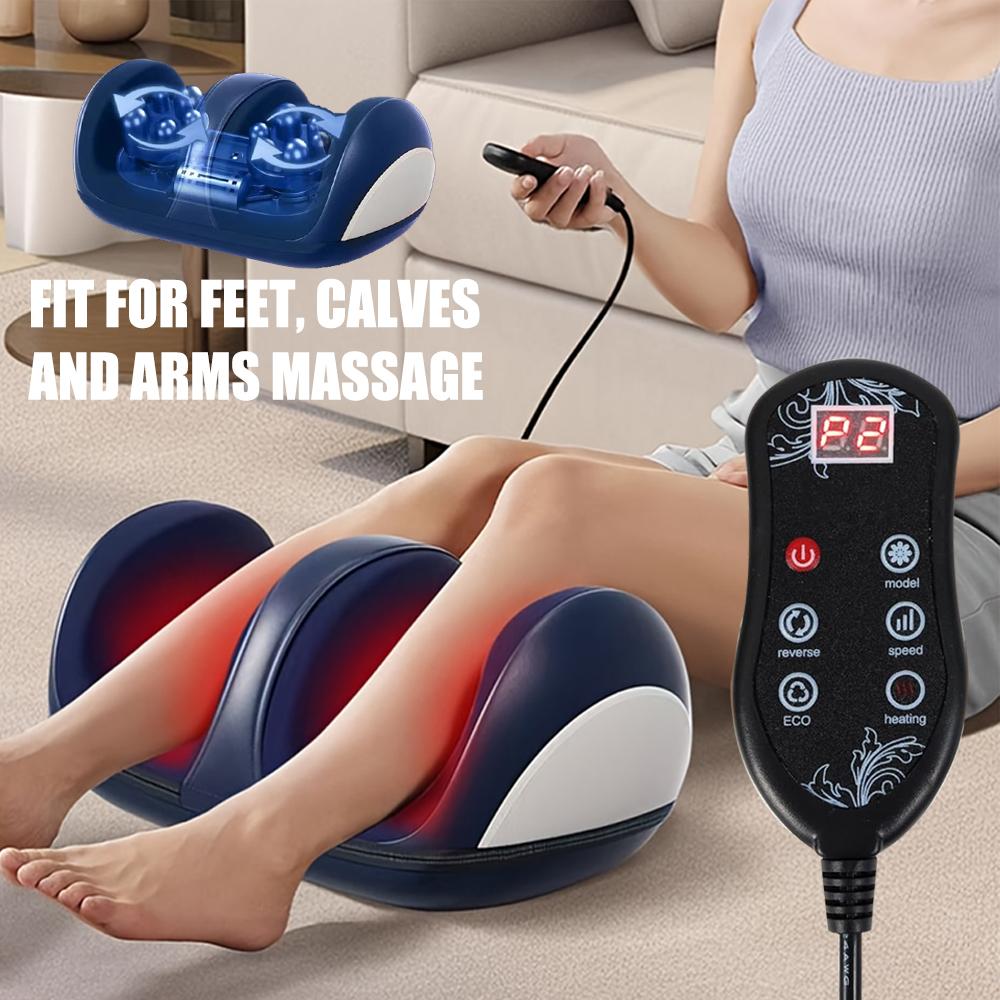 Super Big Electric Heat Leg Calf Massager Promotes Blood Circulation Hot Compress Shiatsu Kneading Roller Deep Relaxation Muscle