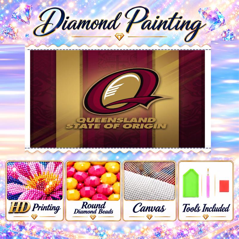 Queensland Maroons Diamond Painting Kit 5D Full Drill DIY Diamond Mosaic Wall Art Home Decor