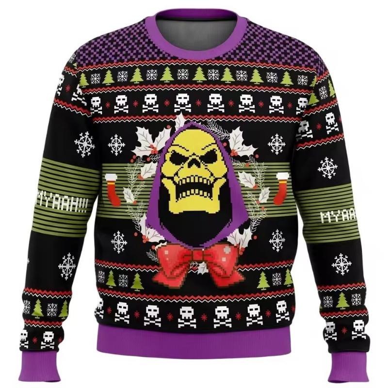 Farm Tractor Ugly Christmas Sweater Vintage Mens Santa Xmas Holiday Crew Neck Sweatshirt Casual Oversized Tracksuit Pullovers