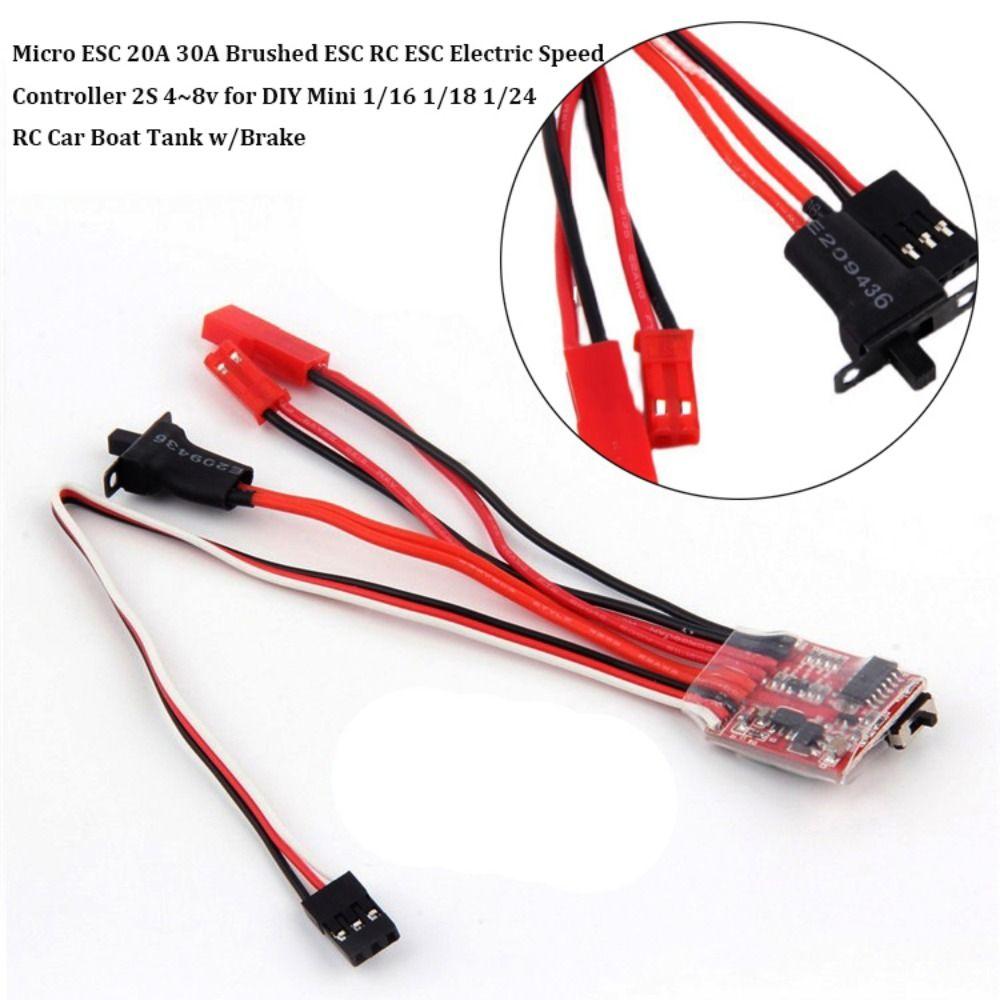 ESC RC ESC Micro ESC 20A 30A Brushes 2S 4~8v 10A/15A/20A/30A Electric Speed Controller for DIY Mini 1/16 1/18 1/24 RC Car