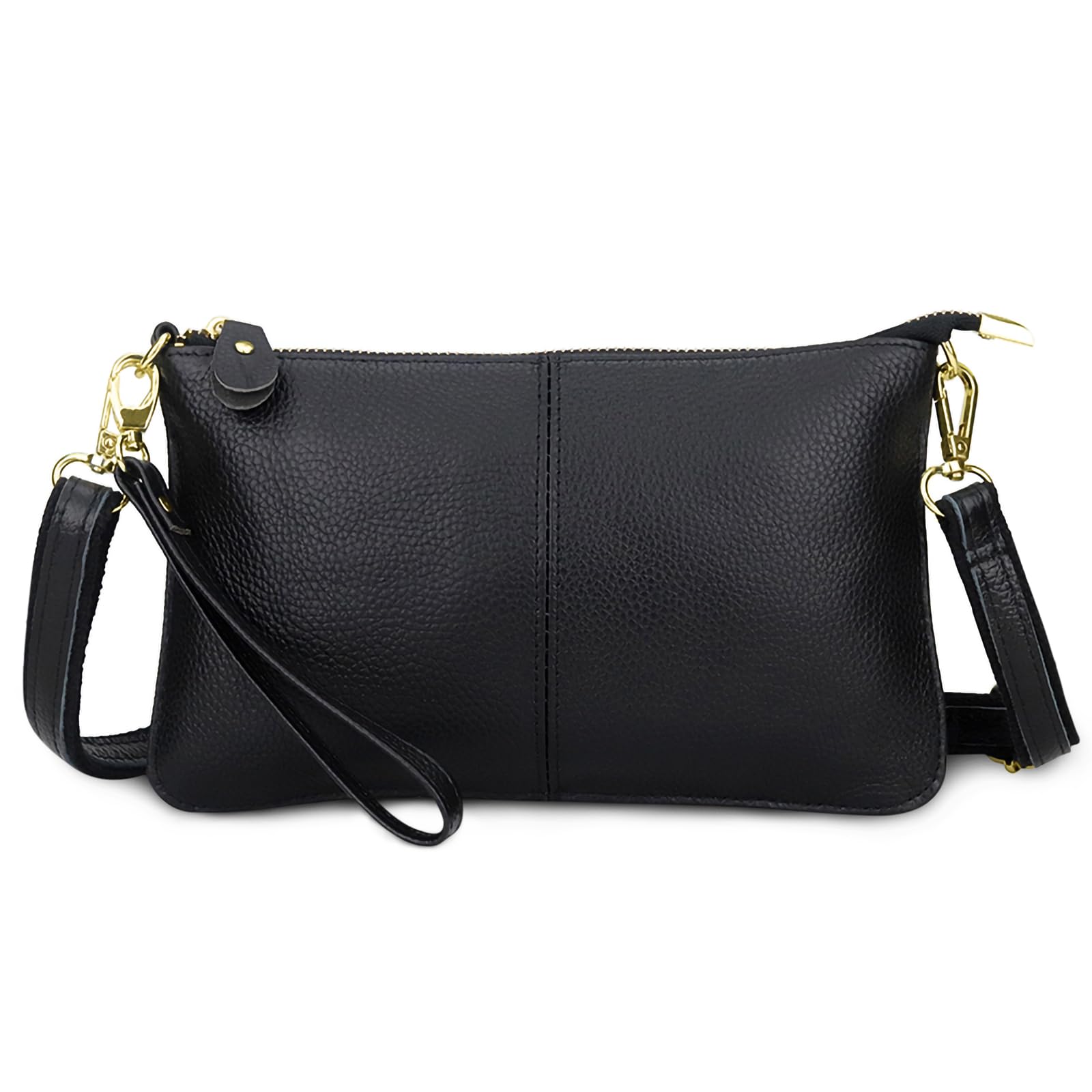 

Crossbody Smartphone Large Wallet Genuine Shoulder Black [FORRICA] Women s Wallet, Pochette, Lightweight, Bag, Leather, Pouch, Capacity, Pochette, чорний