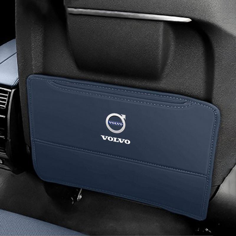 For Volvo V60 V40 XC90 S60 XC60 V50 V70 S90 XC40 S80 V90 EX30 PU Leather Car Seat Back Anti Kick Protector Mat Prevent Dirty Pad