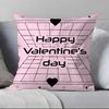 Valentine's Day Stickers X Pillow Case Anti-dustmite Pillowcase Invisible Zipper Silky Short Plush Sofa Cushion Cover