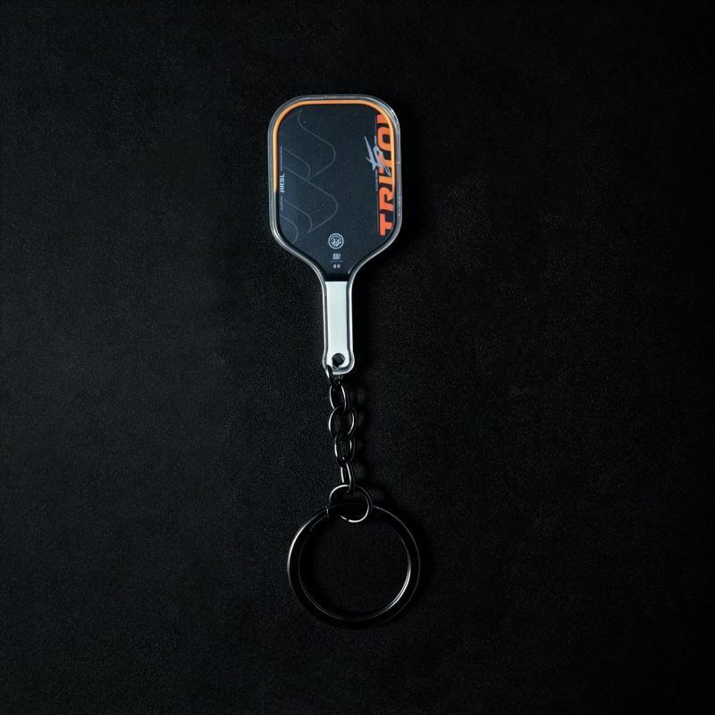 Pickleball Racket Acrylic Key Ring Colorful Hollow Golf Ball Design Lightweight Keychain for Backpack Decor