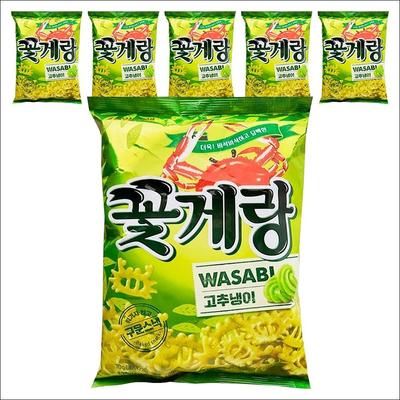 Binggrae Krone Kkot-Gae-Rang (Schlechte Chips) Wasabi Geschmack 70g (4er-Pack / 6er-Pack / 16er-Pack)