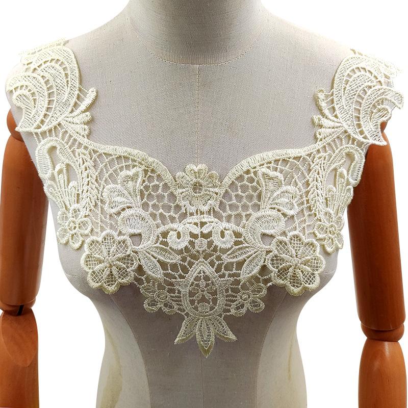 Woman's Clothing DIY Sewing Accessories Beautiful White Lace Collar Mesh Fabric Floral Embroidery Collar