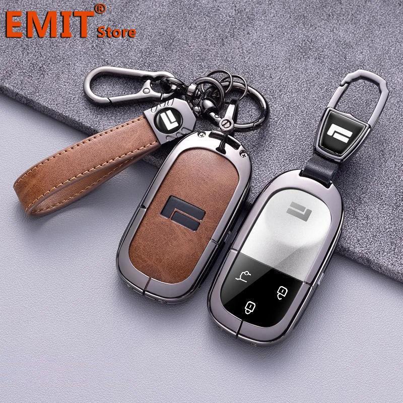Fit For Baic Jishi Polestone 01 Polestones Zinc Alloy Genuine Leather Auto Key Fob Remote Smart Case Cover Housing Key Ring Ring Mount Auto