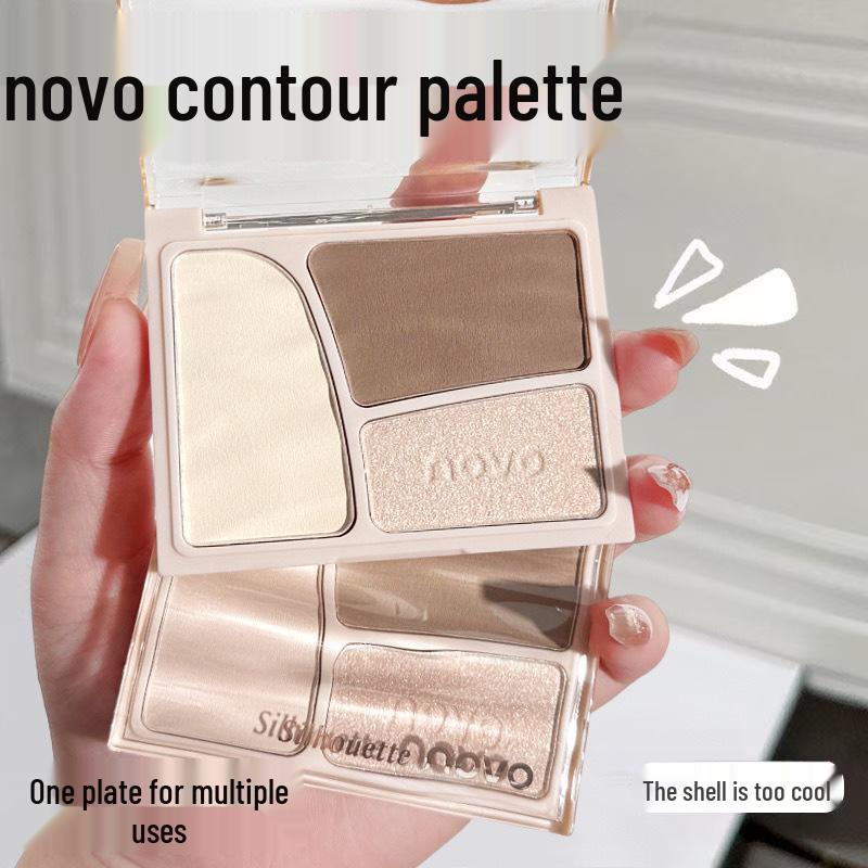 

NOVO Dusk Contour 3-Color Palette: Brighten and Define with Matte Highlights and Shadows 02# Shao Pink