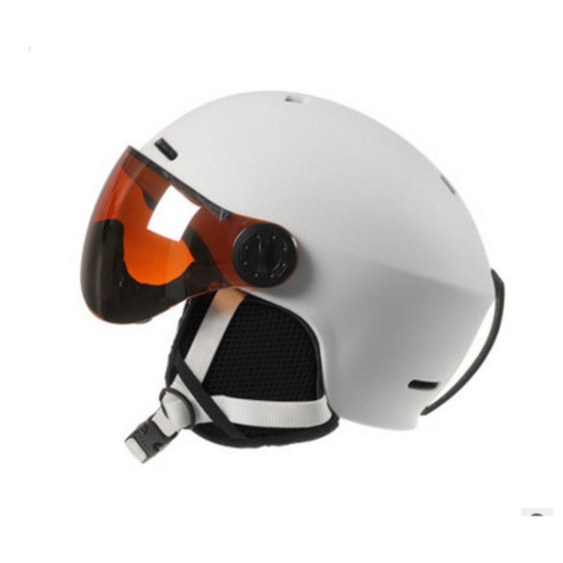 Windproof Outdoor Ski Helmet Integrally-Molded Skiing Helmet Snowboard Skateboard Sports Helmet Lens Visor Goggle