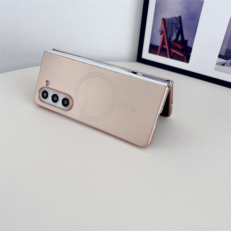 Luxuriöse faltbare Handyhülle mit Hauterkennung, magnetisch, kabelloses Laden für Huawei, Samsung, OPPO VIVO, Xiaomi, faltbare Handyhülle