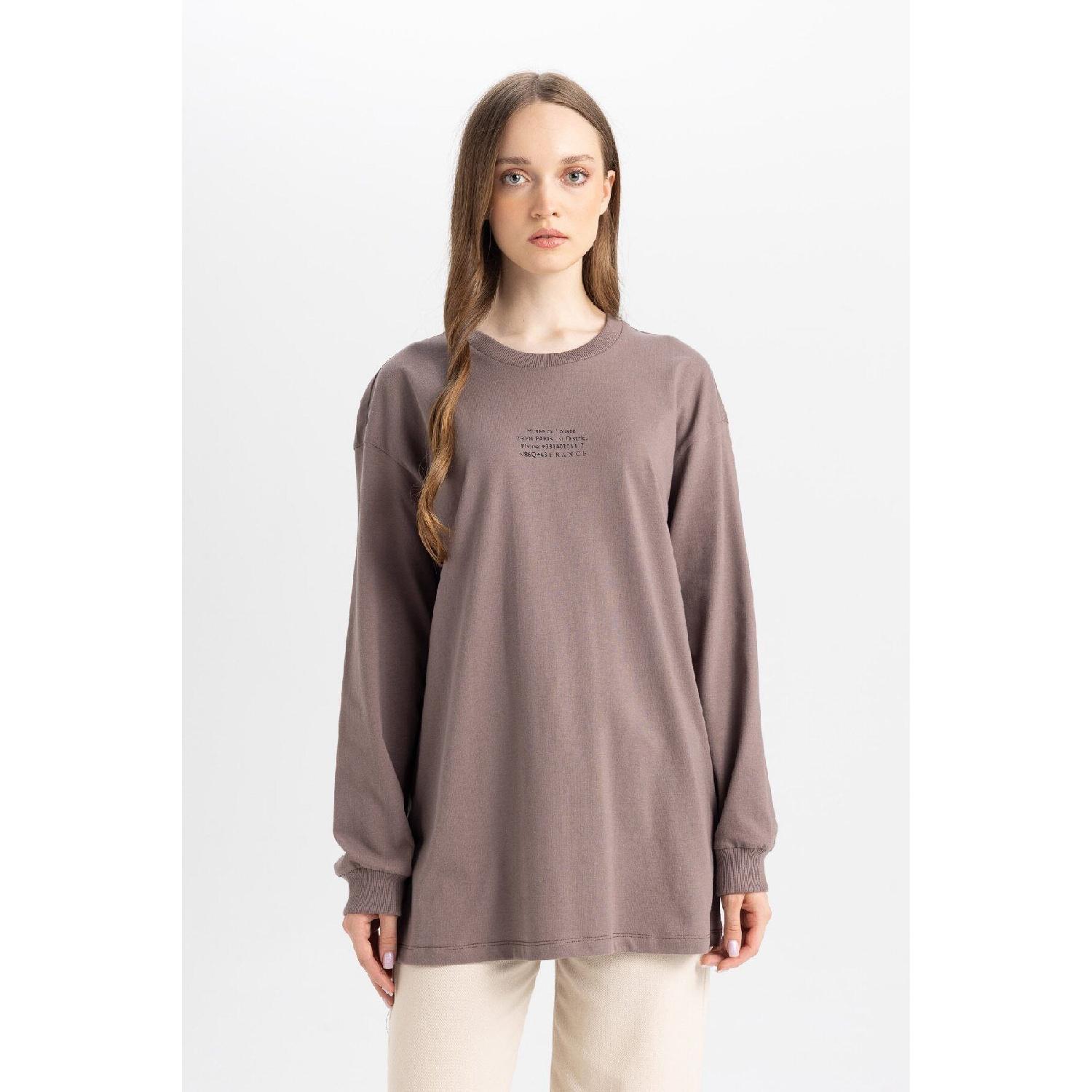 

Women s Regular Fit Crew Neck Printed Sweatshirt Tunic D0391ax24au M
