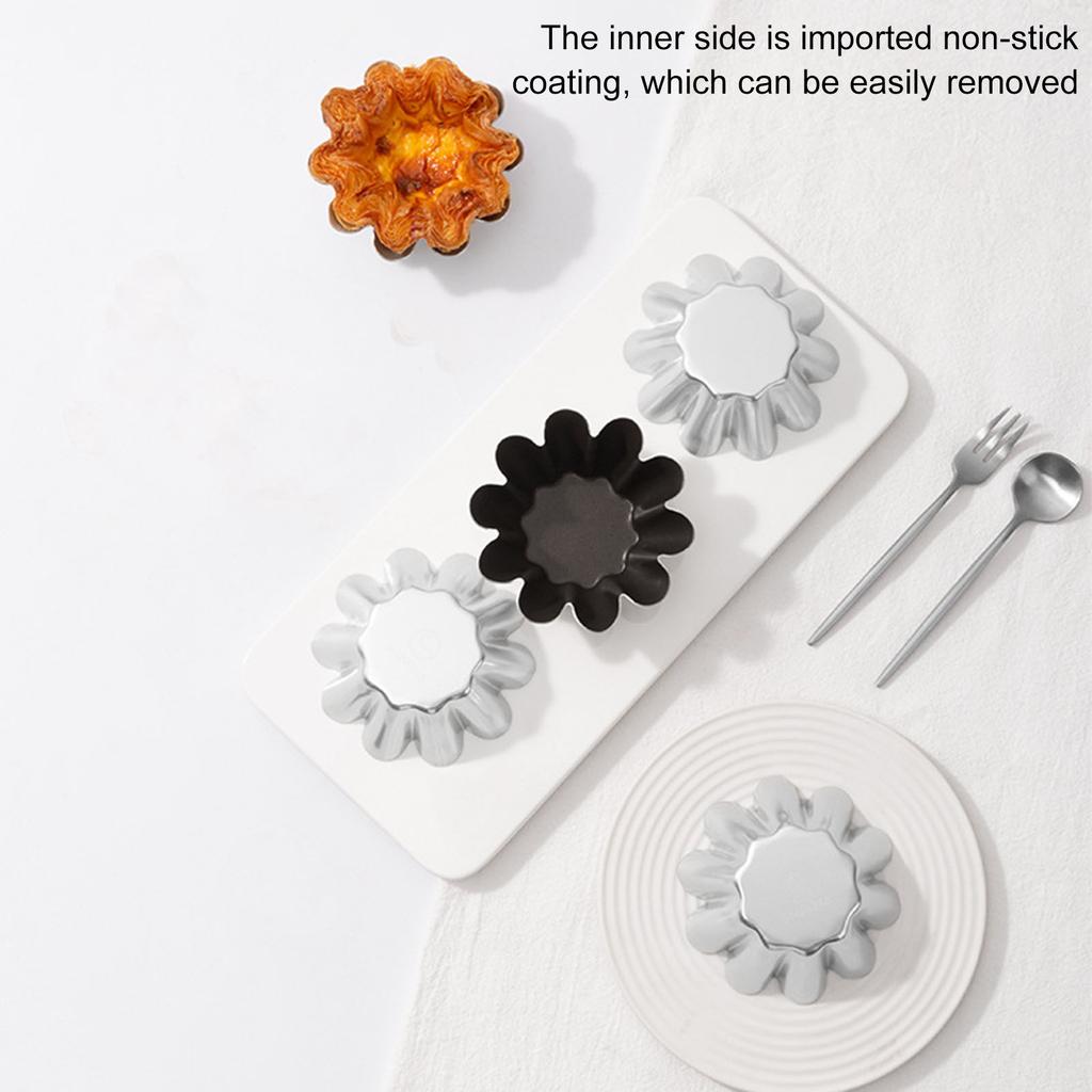 4Pcs Eggs Tart Molds Tiny Pie Tartlets Dessert Molds Aluminium Small Tart Pans Small Cupcakes Molds Bakings Cups