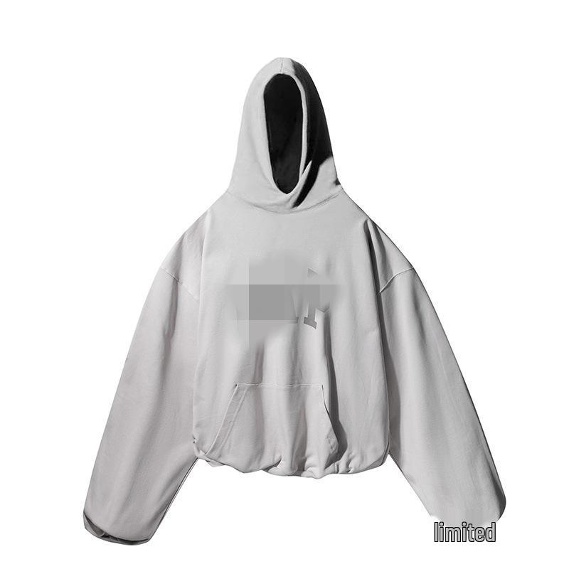 INS HYPE FIVE Kanye West Style Double-Layer Hooded Sweatshirt with Pigeon Print and Cotton Padding