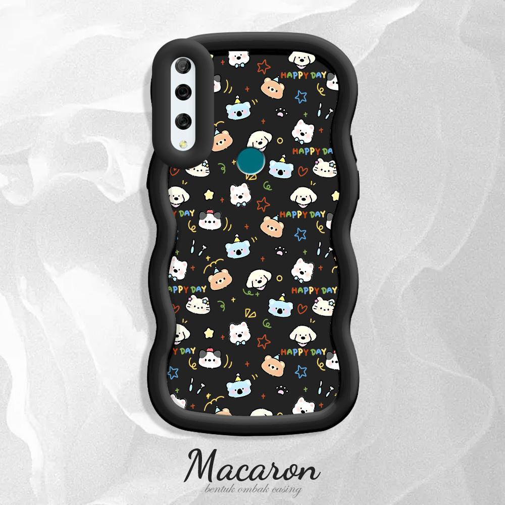 

Окрашенный узор Big Wave Edge Мягкий силиконовый материал Macaron чехол для телефона противоударный защитный резиновый чехол для iPhone Huawei Honor Infinix Tecno Infinix Hot 40I чёрный