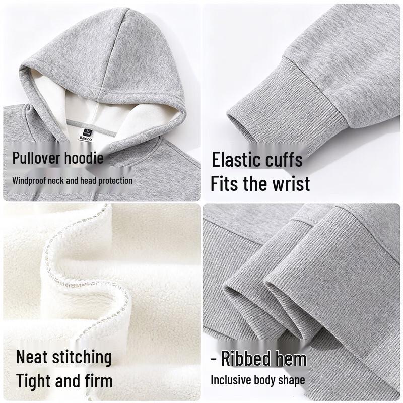 Baleno Men's Alpaca Fleece Hooded Sweatshirt